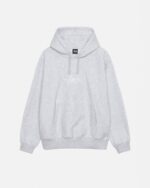 Stussy Stock Logo Applique Grey Hoodie