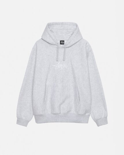 Stussy Stock Logo Applique Grey Hoodie