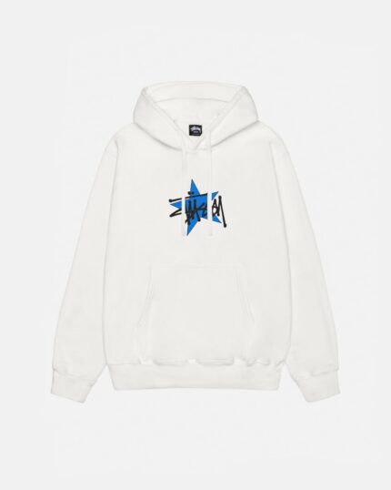 Stüssy Star White Hoodie Pigment Dyed